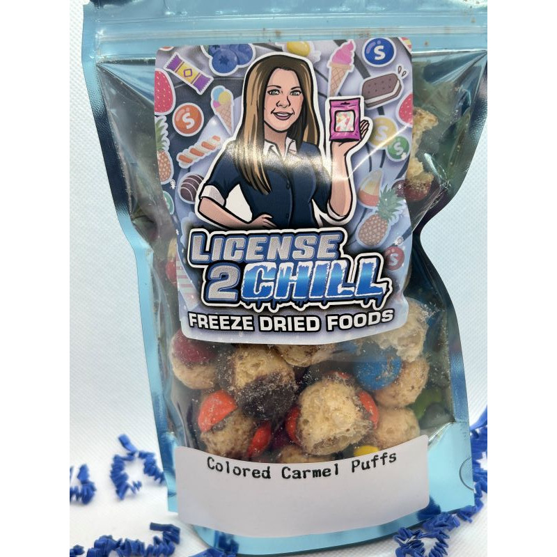 Freeze Dried Colored Caramel Puffs